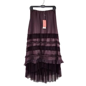 Rene Derhy Collection Women's Poly Ruffle Tiered Maxi Skirt - 8